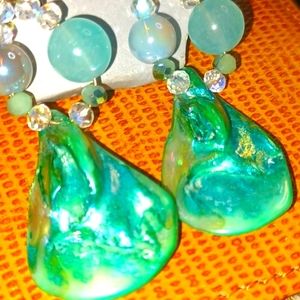 🎉🦋💕🩷Abalone Planet Earrings